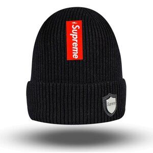 Supreme Black Cap Cuffed Beanie Adult One Size Fits Most